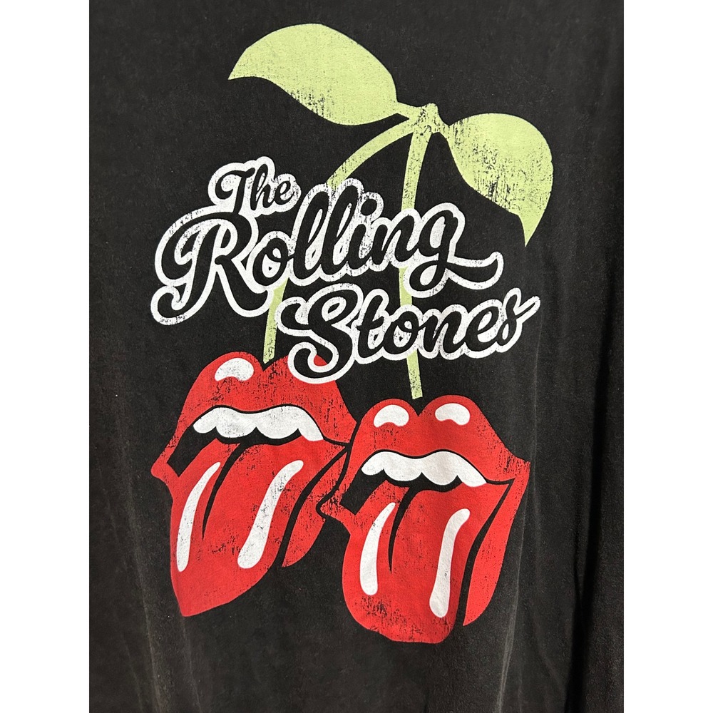 The Rolling Stones Graphic T-Shirt Women XL Black Band Tee Rock n Roll - Picture 2 of 5